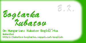 boglarka kubatov business card